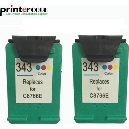 Einkshop 2pcs 343 Ink Cartridge Replacement for hp 343 Deskjet 6540 6620 PSC 1500 1510 1600 Photosmart C4180 Printer