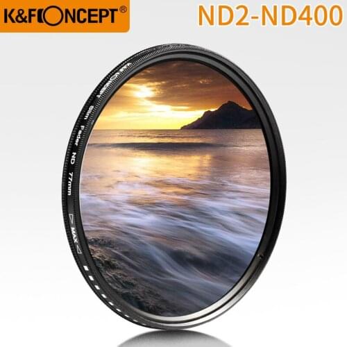 K&F CONCEPT 52MM 55MM 58MM 62MM 67MM 72MM 77MM Slim Fader Variable ND Lens Filter Adjustable ND2 to ND400 Neutral Density