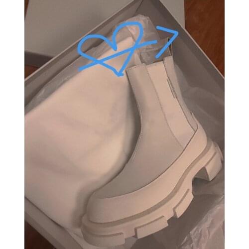 FONBERRY Black Punk Platform Motorcycle Boots Women Round Toe Chunky Heel Chelsea Boots Women Brand Design Ankle Boots for Women