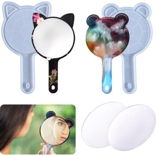 Panda Cat Shape Silicone Mold For DIY Mirror Crystal Epoxy Resin Crafts Resin Molds Mirror Handmade Casting Moulds