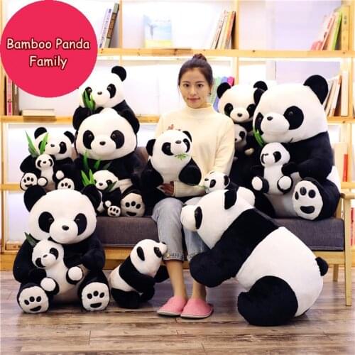 Lovely Vivid Animal Panda Plush Toy Giant Cute Bamboo Pandas Doll Fat Bear Pillow for Children Gift Deco 28inch 70cm DY50663