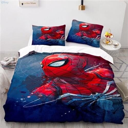 Spider Man Printed Duvet Cover Sets with Pillowcase Adult Children Classic Cartoon 3d Bedding Sets Bedroom Decor Queen King Size