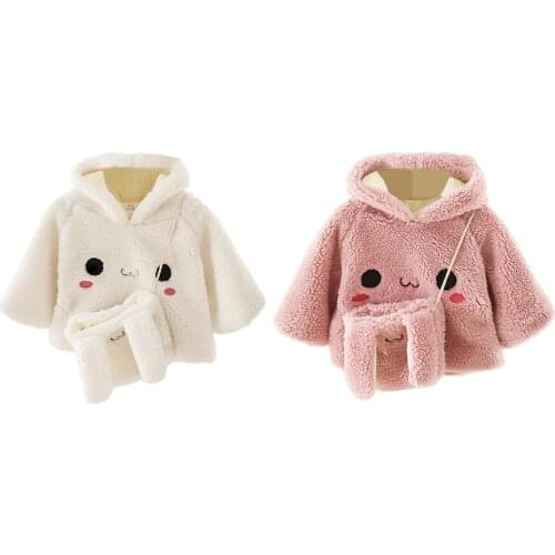 Fleece Jumper Kid Girl Round Neck Comfortable Personality Soft Splicing Winter Sweatshirt Pearls Bowknot Pullover Tops