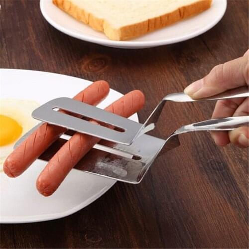 Multipurpose Bread Meat Vegetable Clamp BBQ Clip Home Camping Cooking Tools Stainless Steel Food Tong Shovel Spatula