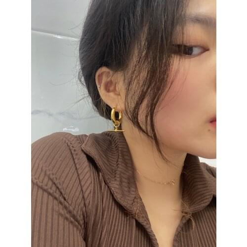 Trendy Dainty Ladies Jewelry Stainless Steel Gold Twist Hoops Designer Earrings Famous Brands Wholesale 18k Gold Plated