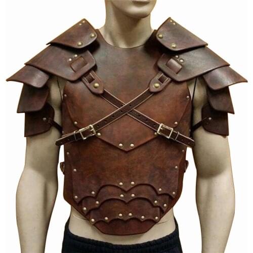 Men Medieval Vintage Breastplate Pauldrons Steampunk Shoulder Armour Men Larp Battle Viking Samurai Warrior Knight Harness