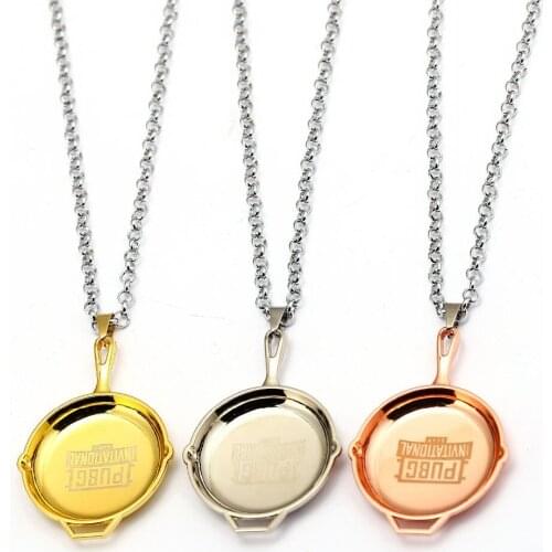 New Playerunknowns Battlegrounds Necklace PUBG Metal 3 Colors Pan Pendant Men Birthday Gift Souvenir Jewelry Choker Colar Kolye