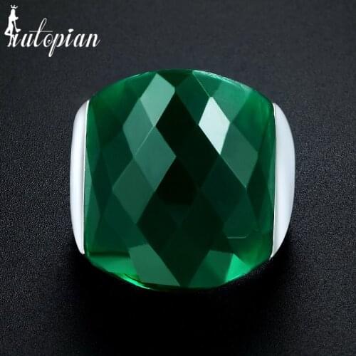 Iutopian 2017 New Arrival Vintage Rings with 3 Colors Red/Green/Black Resin for Party Jewelry #P2325green