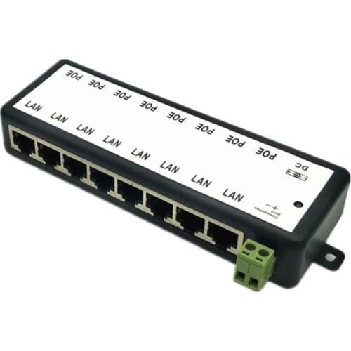 New 8 Ports POE Injector POE Splitter for CCTV Network POE Camera Power Over Ethernet IEEE802.3af