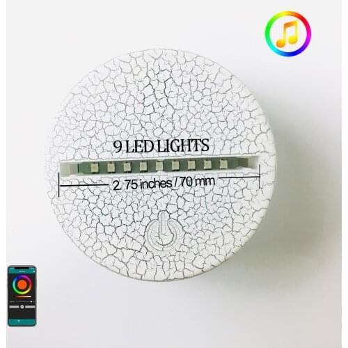 LED Lamp Base White Crack Touch/Remote Control/Smart App control Lamp Holder Night Light Base Lighting Accessories Wholesale