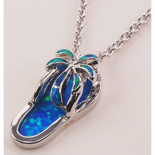 Blue Fire Opal 925 Sterling Silver Fashion Jewelry Pendant P151