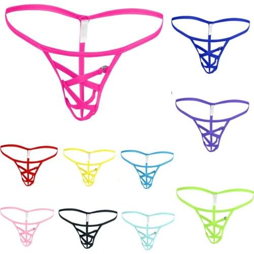 Porno Underwear Sexy Ice Silk Lingerie Women Panties Low Waist Micro Bikini G-strings Thong Panties Brief