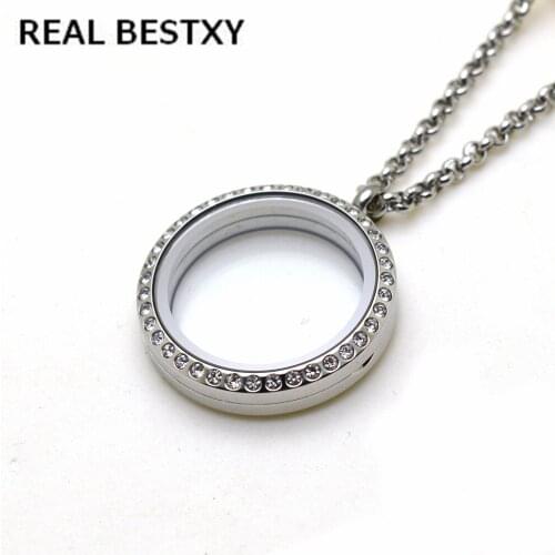 REAL BESTXY 30mm floating glass magnet lockets with crystals with original O2 logo and O2 box (without chain)