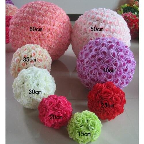 Silk Kissing Rose Flowers Ball Sale for Wedding Party Decoration Artificial Decorative Flower Balls Fake Flowers Home Decore