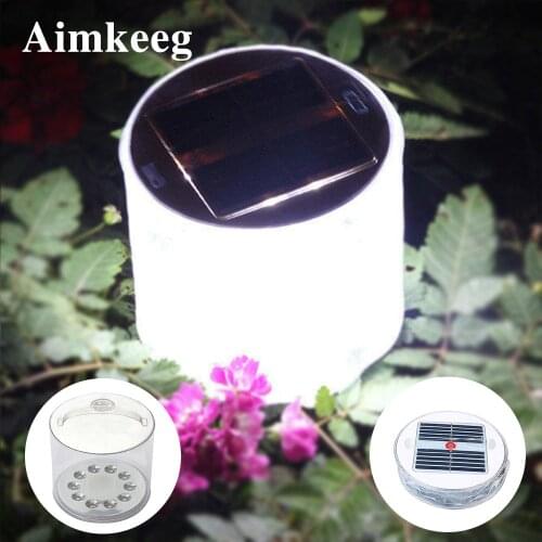 10LED Camping Solar Powered Foldable Inflatable Portable Light Lamp Outdoor Waterproof Hiking Fishing Lighting LED Solar Light