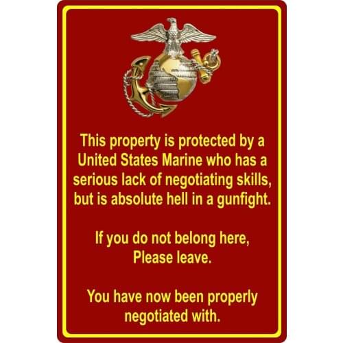 Property Protected By The Oceans of The U.S. Marine Corps Marine Corps Car Sticker Tuning Laptop Trunk Windshield Decal Vinyl