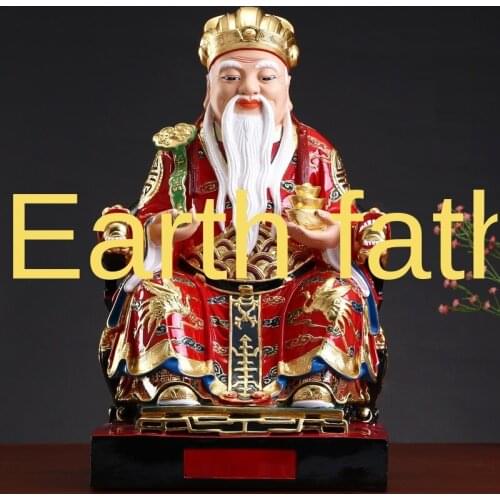 38cm Southeast Asia Company home High grade Buddha statue thriving business Money Good luck CAI SHEN TU DI GONG God of wealth
