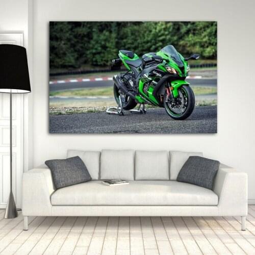 Superbike Kawasaki Ninja ZX 10R Wallpaper Canvas Print Posters Wall Art Painting for Living Room Decor