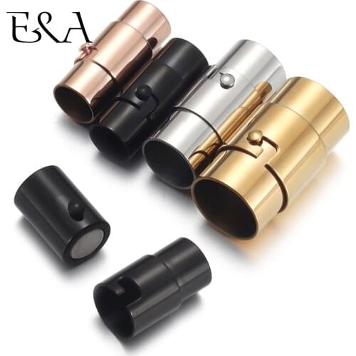 2/4pcs Stainless Steel Magnetic Clasps Hole 3mm 5mm 6mm 8mm Leather Cord Lace Safe Lock Clasp Magnet DIY Bracelet Jewelry Making