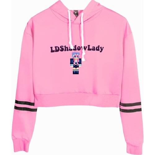 WAWNI LDShadowLady Hoodie Casual Pullover Waist Cap Sexy Sweatshirt Cosplay Crop Tops Womens Girl Hoodies Harajuku Style Clothes