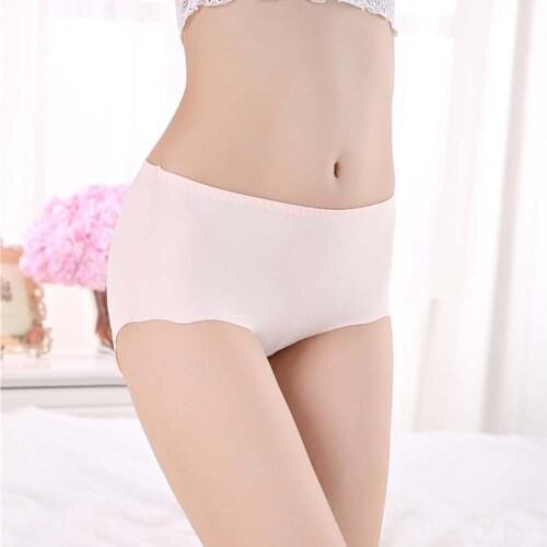 Women Leak Proof Menstrual Period Panties Plus Size Stretchy Seamless Solid Color Middle Waist Underwear Panties Female Briefs