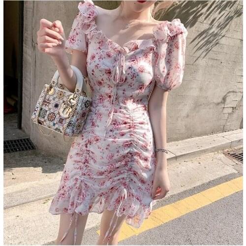 Sexy Mini Dresses Hot Sales Woman Fashion Summer Off Shoulder Bow Tie Cute Ruffled Draped Korea Japan Club Sexy Dress G1991