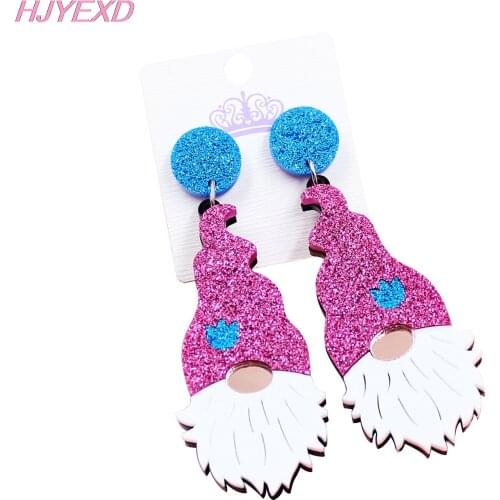 1pair) HP105- 2020 new Acrylic Gnome Dangle Earrings Holiday Earrings Easer Acrylic Earrings