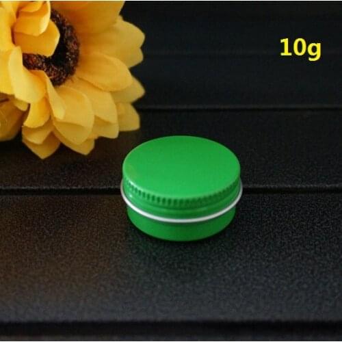 10g 35*17mm Round Green Empty Aluminum Box Metal Tin Cans 10ml DIY Portable Cream Refillable Jar Tea Aluminum Pot Container