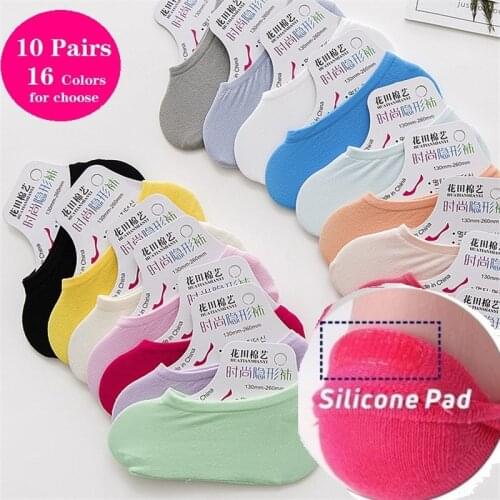 10 Pairs/pack Womens Net Socks Short Fashion Invisible Socks Brief Invisible Slippers Shallow Mouth No Show Low Cut Ankle Socks