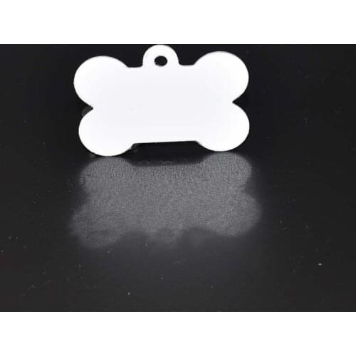 100pcs-50*36mm Bone- Heat Tranfer Metal White Blank Tag-Sublimation Printing Blank Supplies -New Arrial-Pet ID Tag-DIY Printing