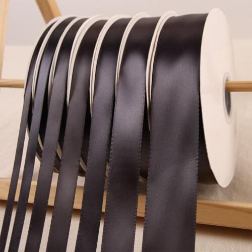 100Yards/91Meter Charcoal Black Polyester Ribbon Wedding Party Christmas Decoration Cake Gift Box Wrap Ribbons DIY Accessories
