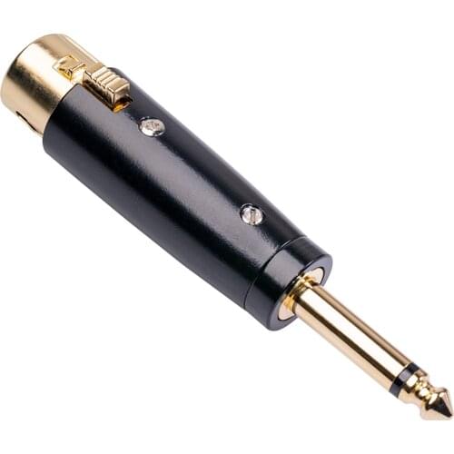 2x Zinc Alloy 3-Pin XLR Female to 1/4 6.35mm Male Plug TRS Socket Audio Mic Adapter