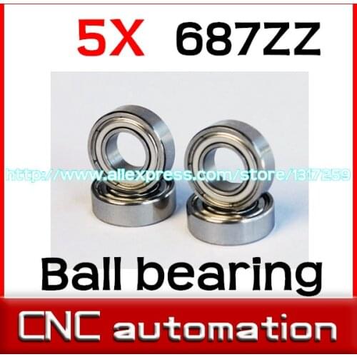 5pcs 687ZZ Normal quality 7x14x5MM Miniature Ball Bearings 687ZZ radial shaft