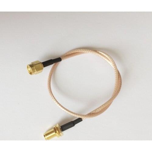 ALLISHOP 20CM RF coaxial cable RP-SMA male to female straight crimp 50-1.5 double shielded silver plated RG316D