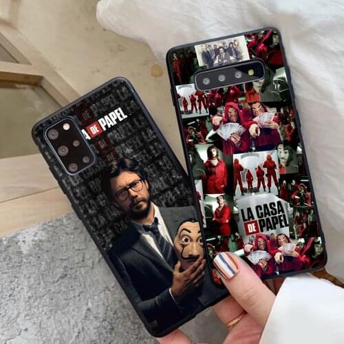 Spain TV Money Heist House Paper black TPU silicone cover case For Samsung S8 S9 PLUS S10PLUS S10Lite S20ULTRA S21PLUS S21ULTRA