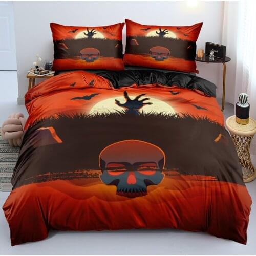 3D Black Custom Design Comforter Cases Bedclothes Pillow Shames Set Twin King Queen Full Double Single Size Skull Bedding Sets
