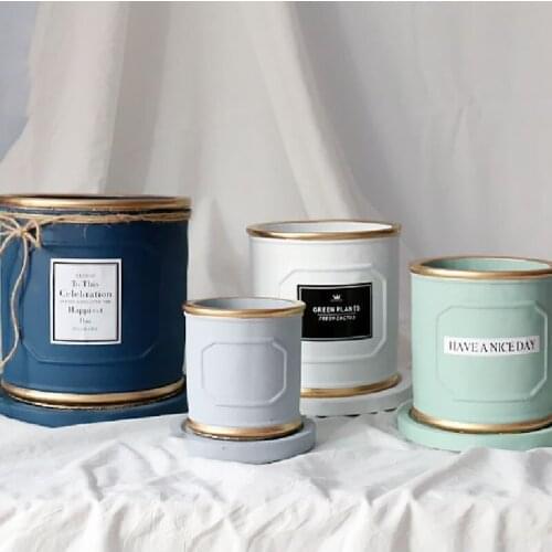 Vase Decoration Web Celebrity Ceramic Cylinder Straight Tube With Tray Nordic Ins Style Creative Table Succulent Green Plant Pot