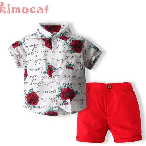 Kimocat Kids Summer Clothing Suit Birthday Party 2-6 Years Children Boy Clothes Flower Wedding Party Fashion Boy Kids Clothing