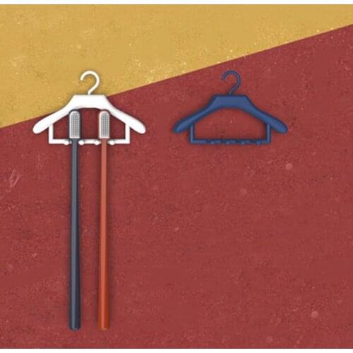 Creative Mini Hanger Shape Wall-mounted Bathroom Toothbrush Holder Storage Rack