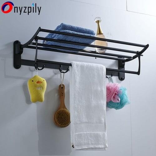 Brass Oil Rubbed Bronze Bath Folding Solid Towel Towel Rack Holder Shelf Holder