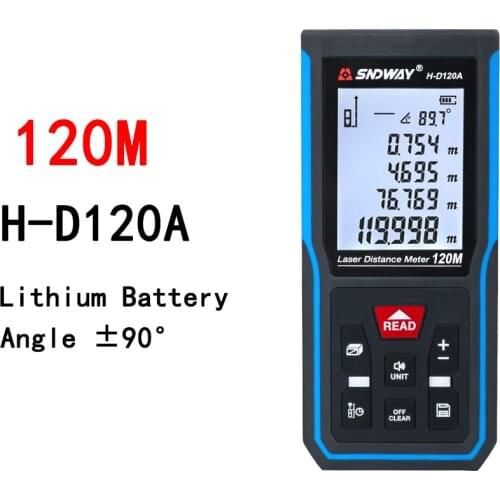 SNDWAY Laser Distance Meter 40m 50m 70m 100m 120m Rangefinder Digital Range Finder Trena Roulette Ruler Distance Measuring Tape