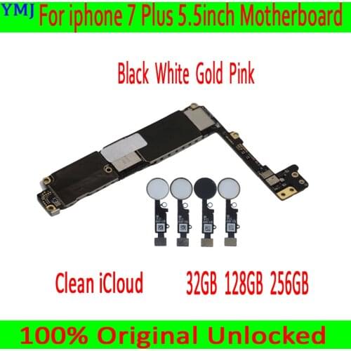 Free iCloud for iphone 7 Plus Motherboard 100% Original unlocked with ios system Logic board with/no Touch ID Good Tested 32GB