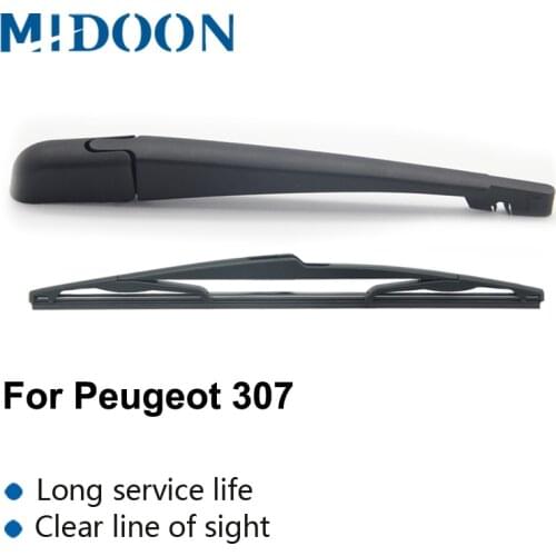 MIDOON Wiper 14" Rear Wiper Blade & Arm Set Kit For Peugeot 307 2001-2008 Windshield Windscreen Rear Window