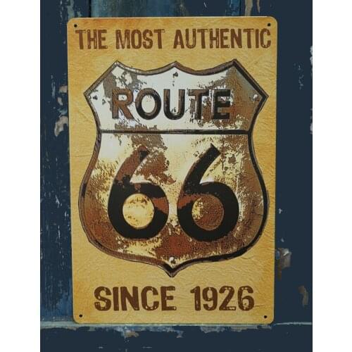 NEW THE MOST AUTHENTIC ROUTE 66 Vintage Metal Tin Signs Home Pub Bar Wall Decor