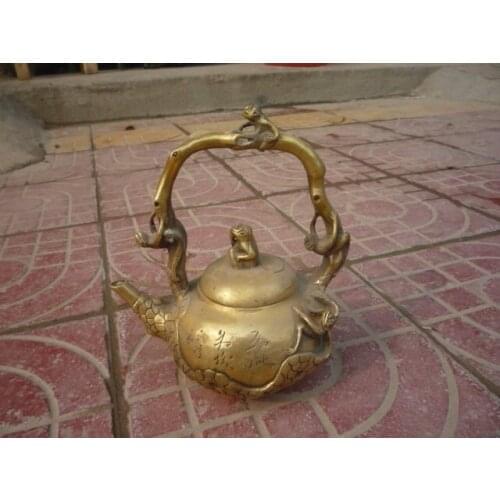 Very rare Qing Dynasty (QianLong1711-1799)copper Flagon/Teapot,with mark,Decoration,Free shipping