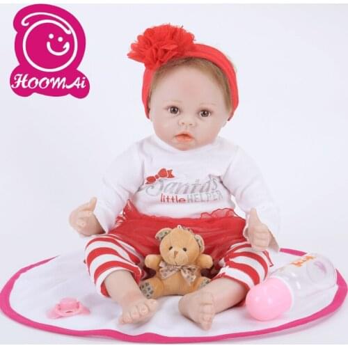 22"55CM Real Newborn Babe Baby Doll Cloth Body Realistic Lovely Baby Doll Toy For Childrens Day Kid Christmas Xmas Gifts