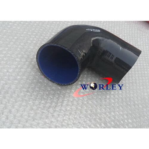 Silicone 90 Degree Elbow Radiator Coolant Hose 57mm 2.25" 2 1/4" Intake pipe BLACK