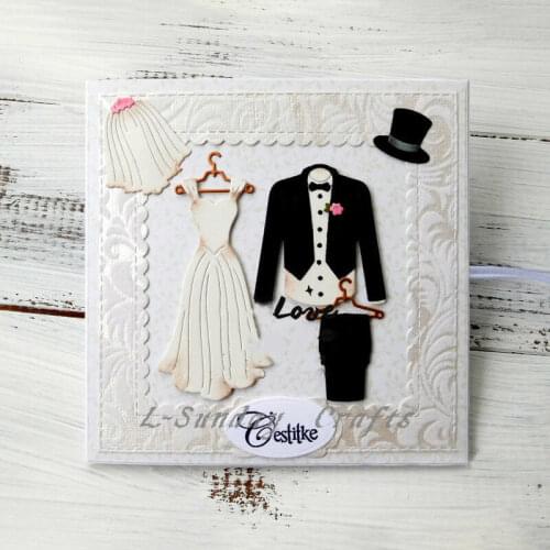 Wedding Dress Metal Cutting Dies Scrapbooking Embossing Album Card Craft Decor