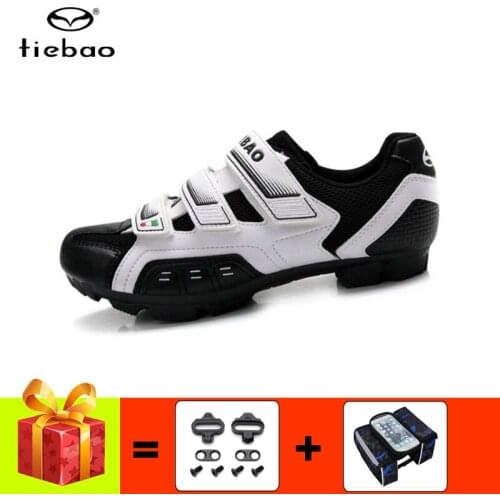 Tiebao MTB Cycling Shoes add cleats Men Breathable Racing Road Bike Shoes Self-locking Professional Spinning Bicycle Sneakers