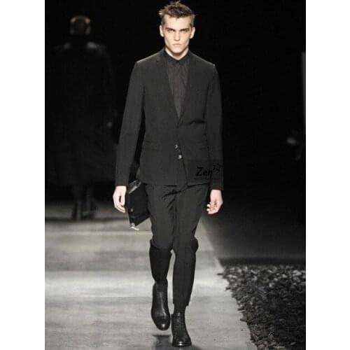 TPSAADE 2 Pieces High Quality Custom Made Size Men Fits Groom Tuxedo Suits Bridesgroom Prom Party Costumes (Jacket + Pants) 189